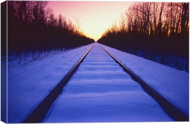 railway, early morning Canvas Print by Dave Reede