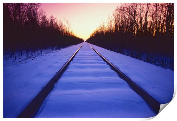 railway, early morning Print by Dave Reede