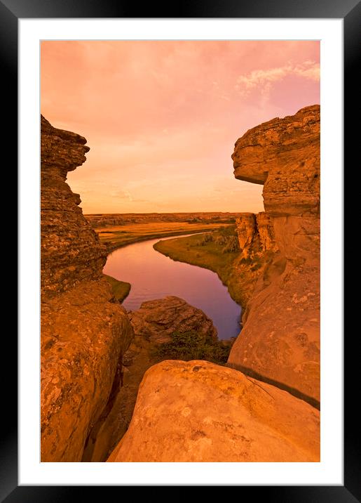 Writing On Stone Provincial Park Framed Mounted Print by Dave Reede