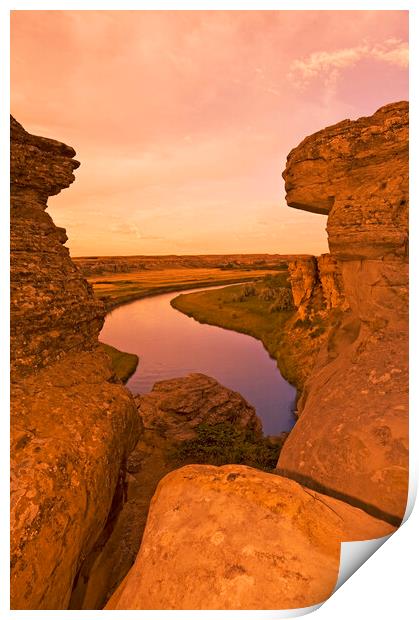 Writing On Stone Provincial Park Print by Dave Reede