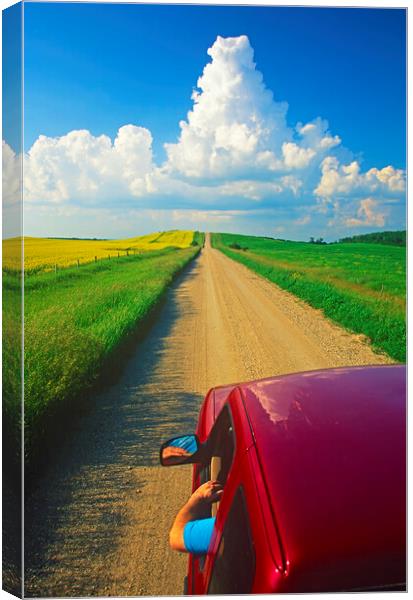 truck on country Road Canvas Print by Dave Reede