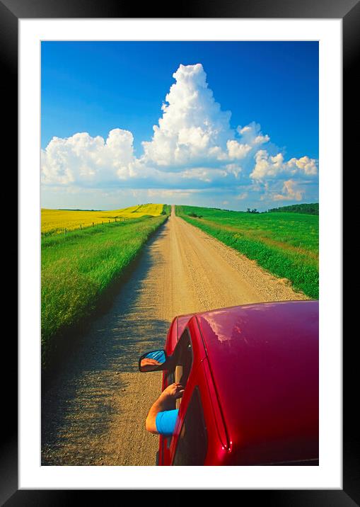 truck on country Road Framed Mounted Print by Dave Reede
