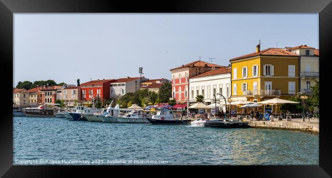 Porec seafront on Istrian Peninsula of Croatia Framed Print by Angus McComiskey