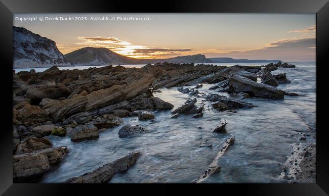 Sunrise at Mupe Rocks Framed Print by Derek Daniel