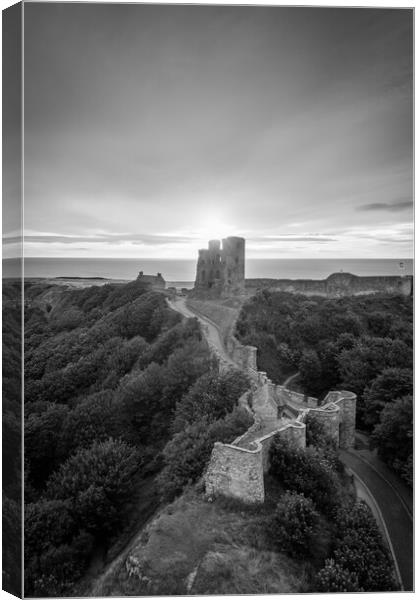 Scarborough Castle Black and White Canvas Print by Apollo Aerial Photography
