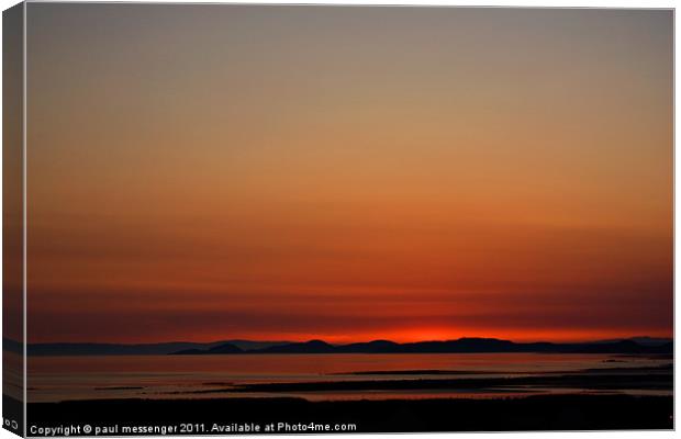 Red Scottish Sunset Canvas Print by Paul Messenger