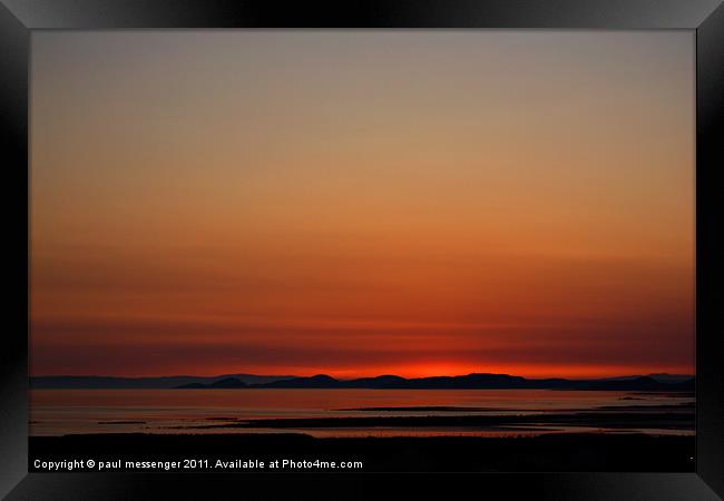 Red Scottish Sunset Framed Print by Paul Messenger