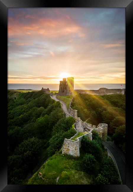 Scarborough Castle  Framed Print by Apollo Aerial Photography