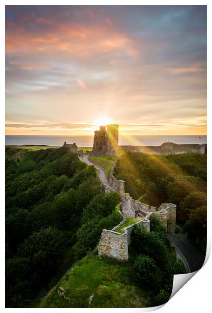 Scarborough Castle  Print by Apollo Aerial Photography