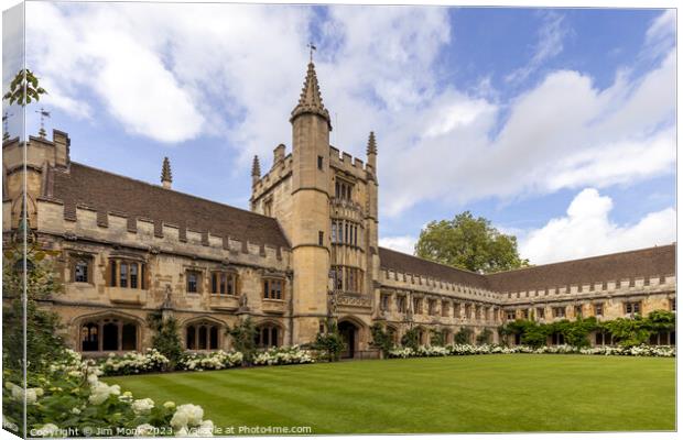 Magdalen College Great Quad Cloister Canvas Print by Jim Monk