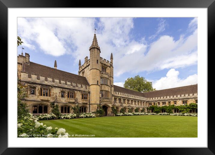 Magdalen College Great Quad Cloister Framed Mounted Print by Jim Monk