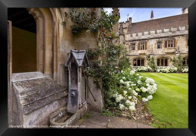 Magdalen College Cloisters Framed Print by Jim Monk