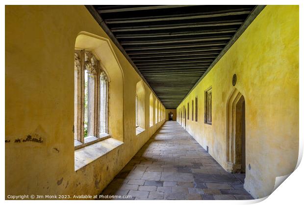 Magdalen College Cloisters Interior Print by Jim Monk