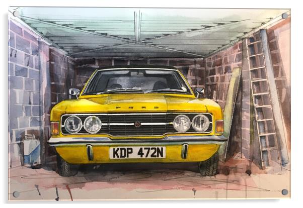 The Time travellers car Acrylic by John Lowerson