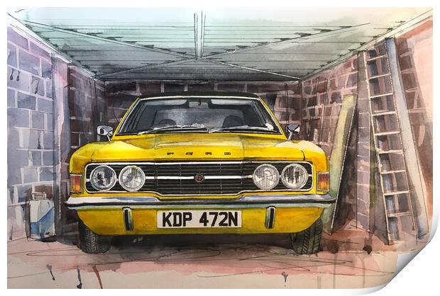 The Time travellers car Print by John Lowerson