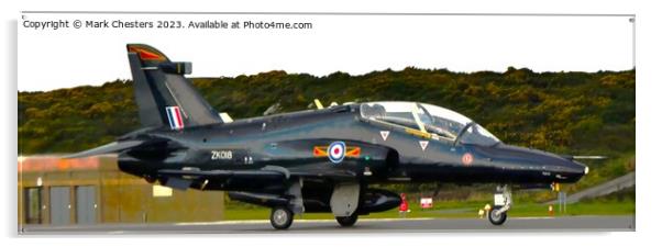 Hawk T2 just landing at RAF Valley Acrylic by Mark Chesters