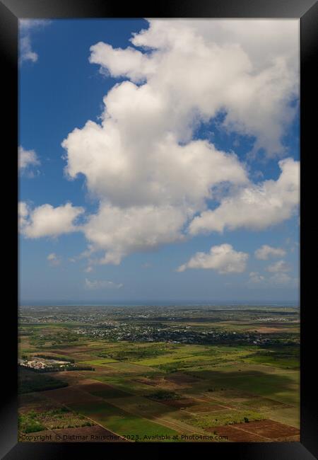 Eastern Mauritius Aerial Landscape Framed Print by Dietmar Rauscher