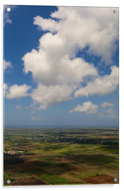 Eastern Mauritius Aerial Landscape Acrylic by Dietmar Rauscher