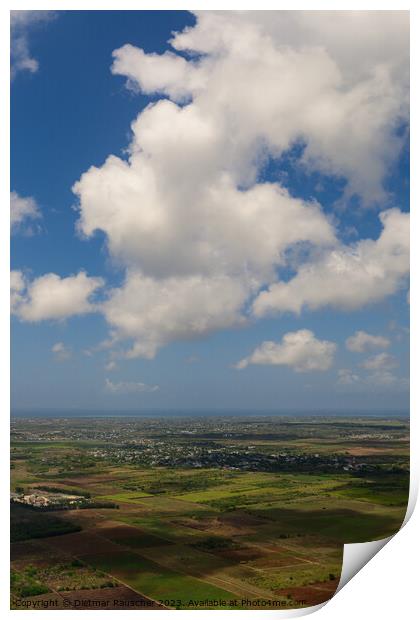 Eastern Mauritius Aerial Landscape Print by Dietmar Rauscher