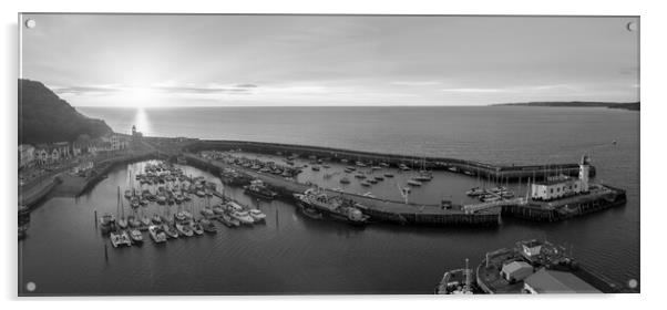 Scarborough Lighthouse Black and White Acrylic by Apollo Aerial Photography