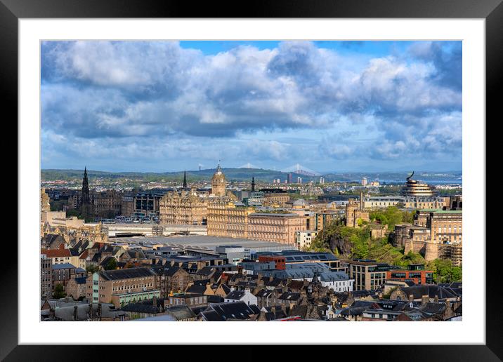 City Center of Edinburgh Cityscape Framed Mounted Print by Artur Bogacki