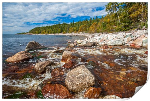 Old Woman Bay, Lake Superior Print by Dave Reede