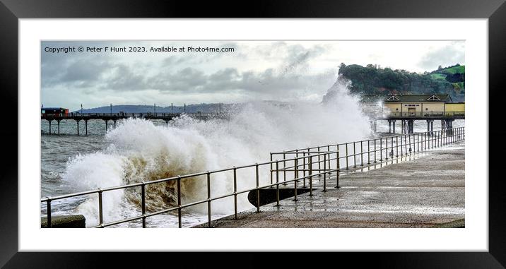 Waves On Teignmouth Sea Front Framed Mounted Print by Peter F Hunt