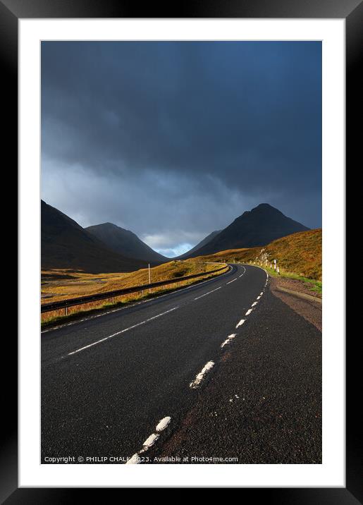 Glencoe and the A82 986 Framed Mounted Print by PHILIP CHALK