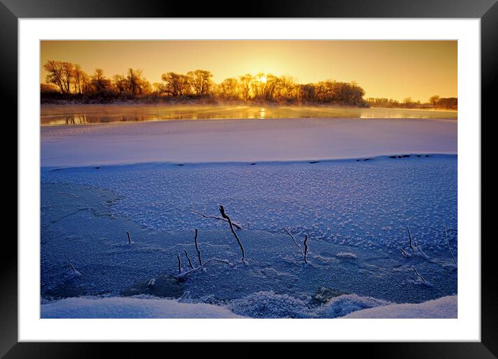 winter along the Red River Framed Mounted Print by Dave Reede