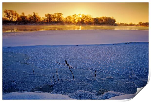 winter along the Red River Print by Dave Reede