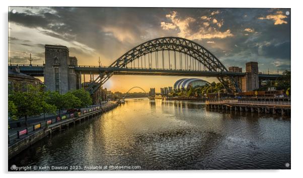 Sunrise at The Tyne Bridge Acrylic by Keith Dawson