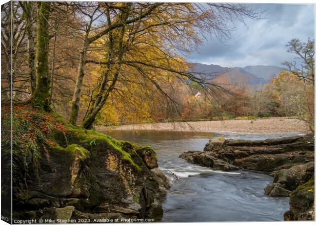 Autumn, River Coe Canvas Print by Mike Stephen