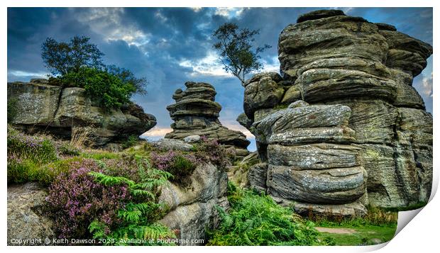 Brimham Rocks Print by Keith Dawson