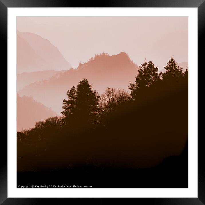 Castle Crag - Borrowdale - rose Framed Mounted Print by Kay Roxby
