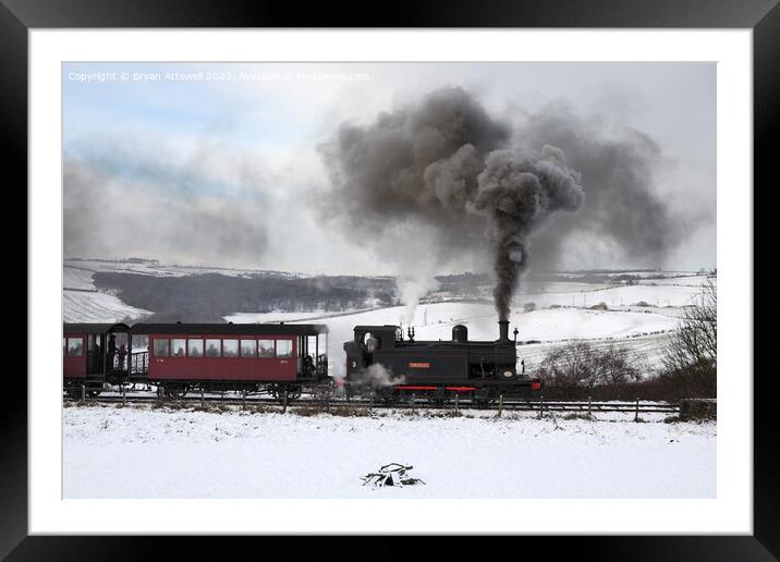 The Santa Special or Polar Express on the Tanfield Railway Framed Mounted Print by Bryan Attewell