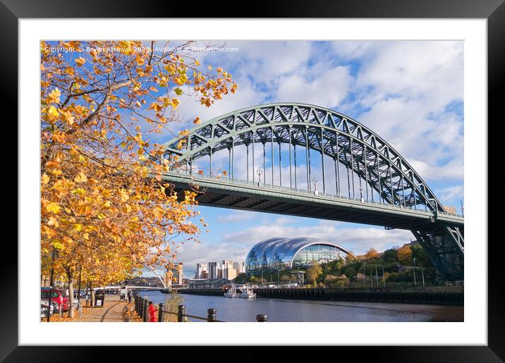 The Tyne bridge in autumn Framed Mounted Print by Bryan Attewell