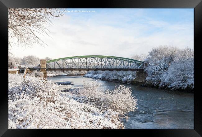 A winter view of Fatfield Bridge Framed Print by Bryan Attewell