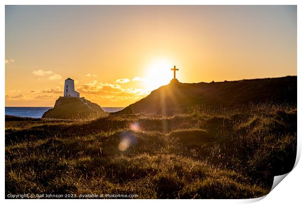 Sunset on llandwyn Island , ISle of Anglesey  Print by Gail Johnson