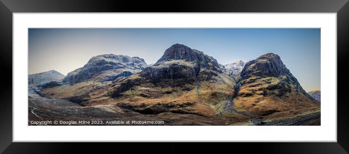 The Three Sisters of Glencoe Framed Mounted Print by Douglas Milne