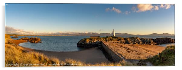 Sunset on llandwyn Island , ISle of Anglesey  Acrylic by Gail Johnson
