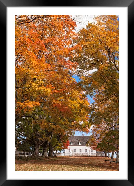 Shaker meeting house in Autumn Framed Mounted Print by Bryan Attewell