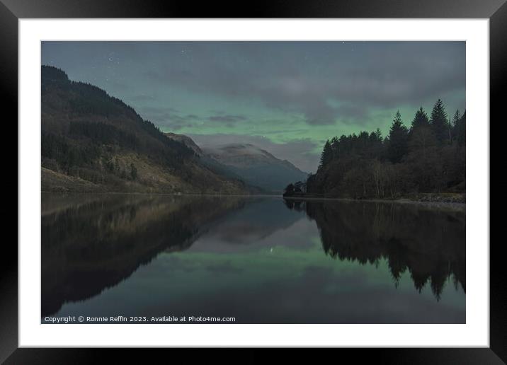 Loch Eck Aurora Framed Mounted Print by Ronnie Reffin