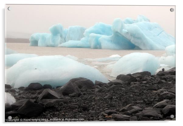 Jokulsarlon Glacier lagoon Acrylic by Hazel Wright