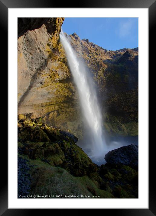 Kvernufoss waterfall, Iceland Framed Mounted Print by Hazel Wright