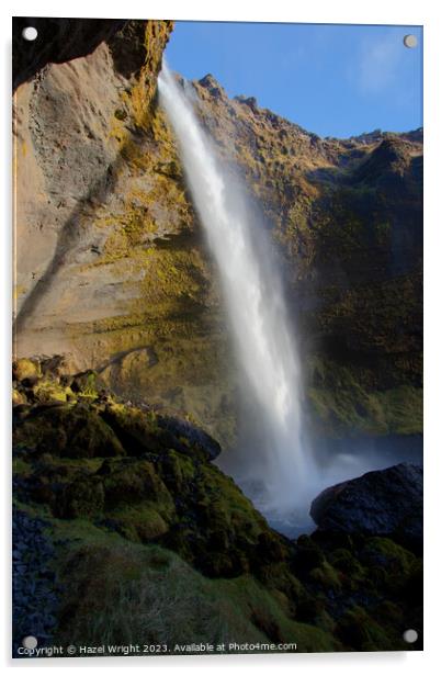Kvernufoss waterfall, Iceland Acrylic by Hazel Wright