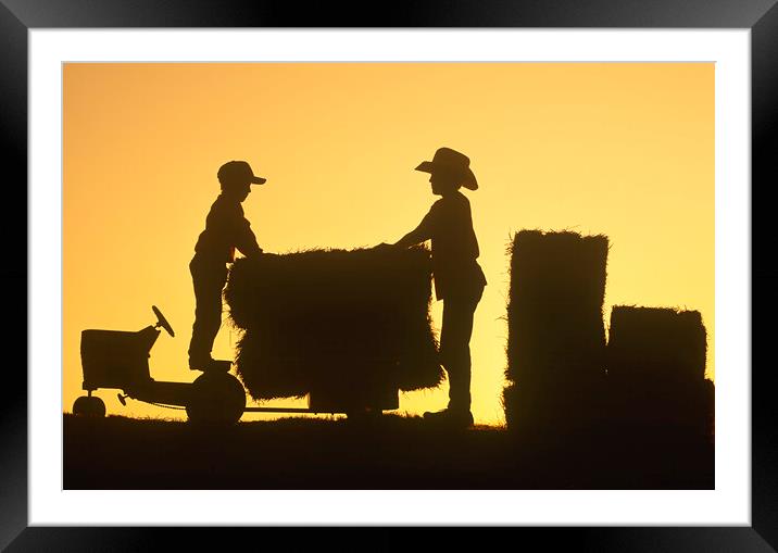 Helping Out On the Farm Framed Mounted Print by Dave Reede