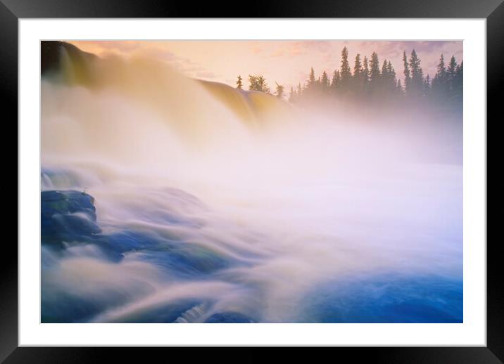 sunrise at Pisew Falls Framed Mounted Print by Dave Reede