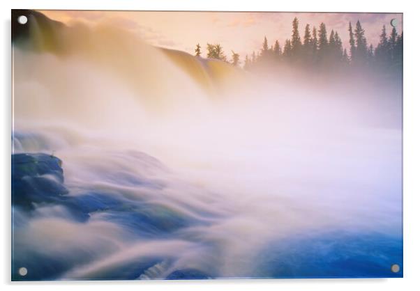 sunrise at Pisew Falls Acrylic by Dave Reede