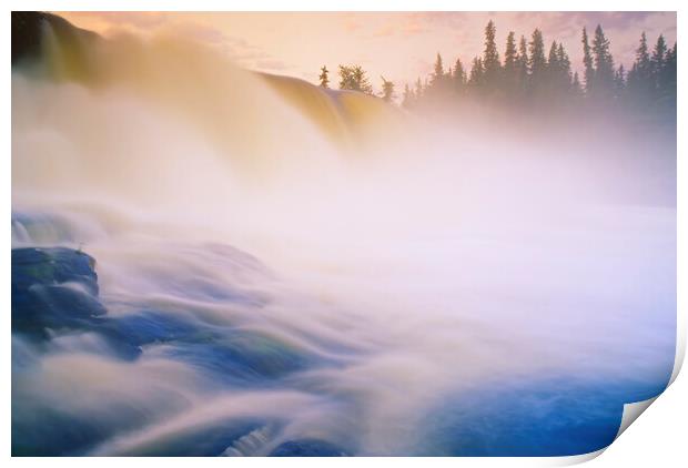 sunrise at Pisew Falls Print by Dave Reede
