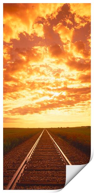 Sunrise Over Railway Panoramic Print by Dave Reede